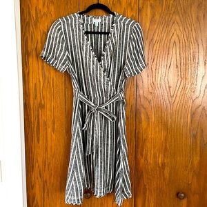 Black and white striped dress